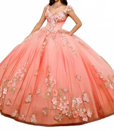 Rachel Allan Women's Quinceanera Gown In Coral Omber In Orange