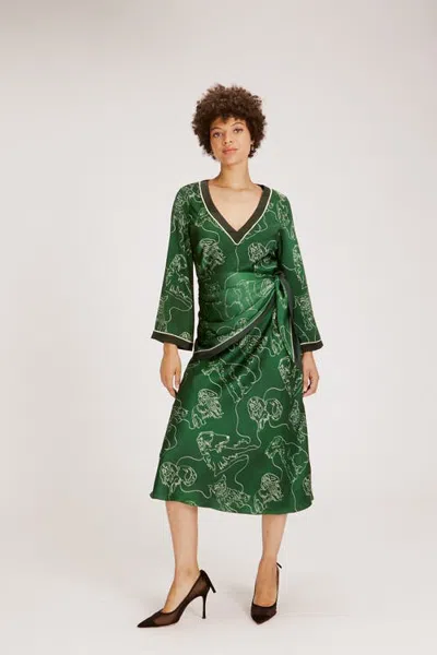 Rachel Antonoff Alec Midi Dress In Green