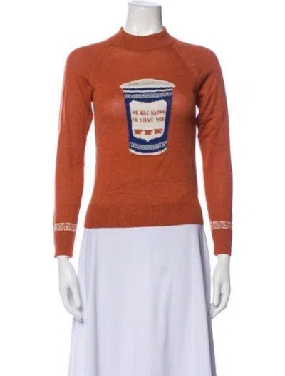 Pre-owned Rachel Antonoff Alpaca Graphic Print Sweater In Neutral