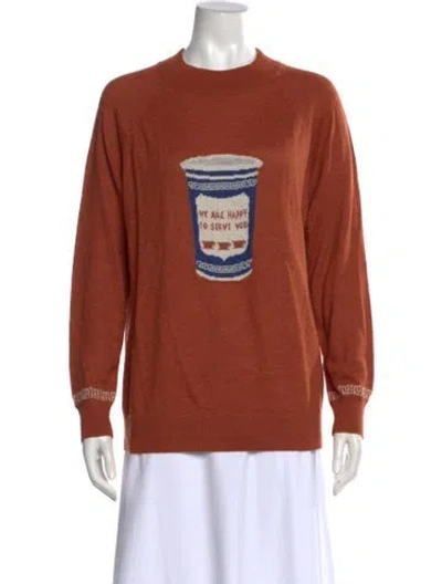Pre-owned Rachel Antonoff Alpaca Graphic Print Sweater In Neutral
