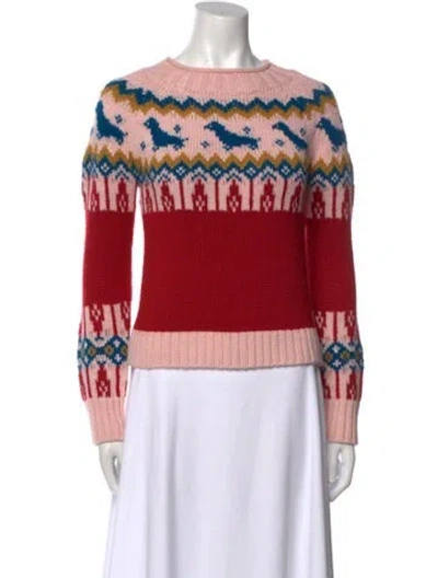Pre-owned Rachel Antonoff Alpaca Printed Sweater In Red