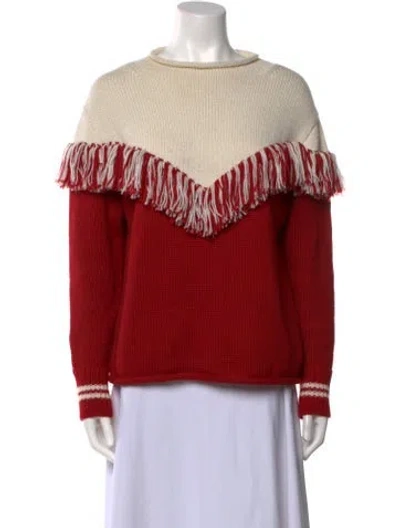 Pre-owned Rachel Antonoff Alpaca Striped Sweater In Red