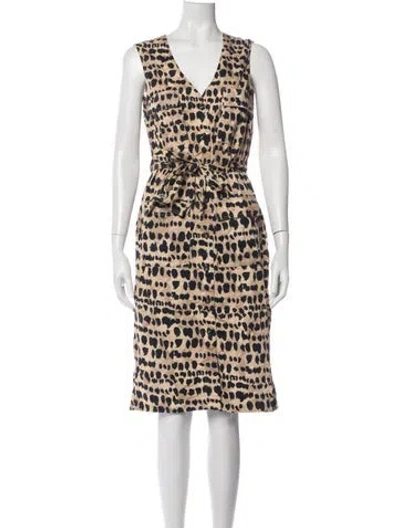 Pre-owned Rachel Antonoff Animal Print Knee-length Dress In Neutrals