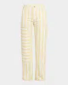 Rachel Antonoff Bruno Stripe Straight-leg Carpenter Jeans In Yellow Painted Over
