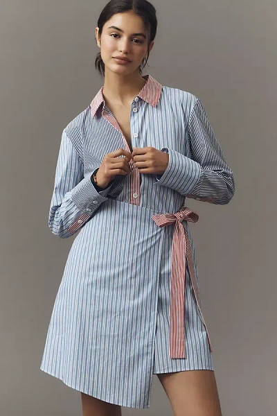 Rachel Antonoff Claud Asymmetric Wrap Mini Dress In White