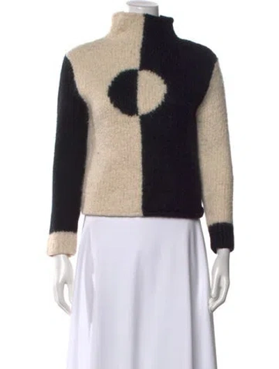 Pre-owned Rachel Antonoff Colorblock Pattern Turtleneck Sweater