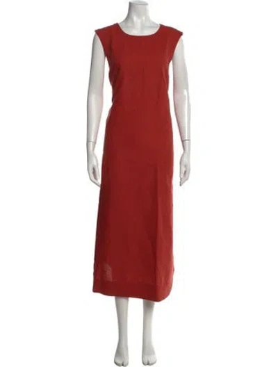 Pre-owned Rachel Antonoff Crew Neck Midi Length Dress In Red