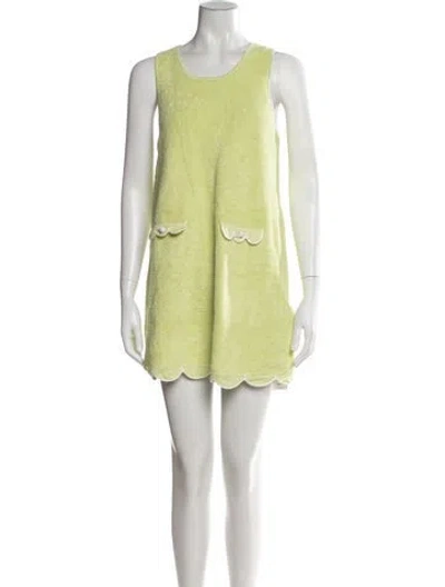 Pre-owned Rachel Antonoff Crew Neck Mini Dress In Green