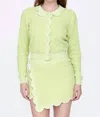 Rachel Antonoff Cupcake Cotton Cardigan In Limeade In Yellow