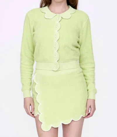 Rachel Antonoff Cupcake Cotton Cardigan In Limeade