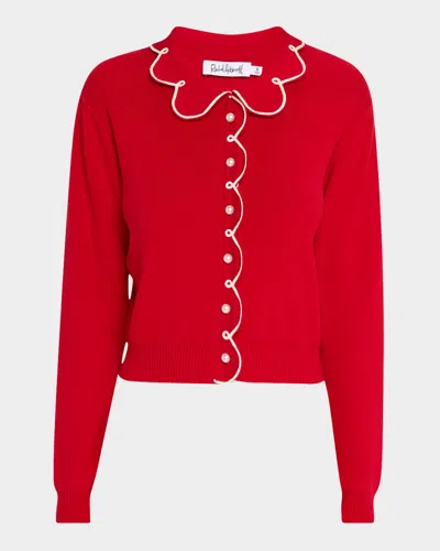 Rachel Antonoff Cupcake Fitted Cardigan In Red