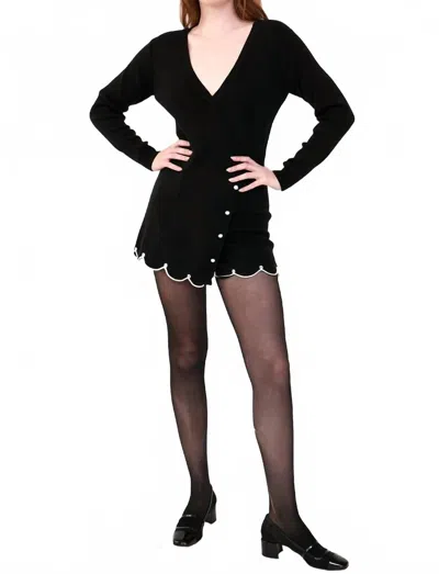 Rachel Antonoff Cupcake Long Sleeve Romper In Black