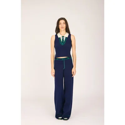 Rachel Antonoff Dan Knit Pant In Blue
