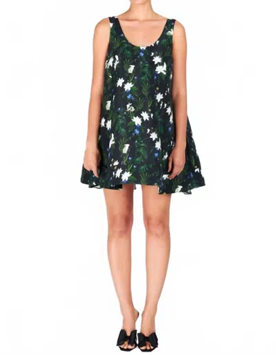 Rachel Antonoff Falco Tent Mini Dress In Rabbit Floral In Multi