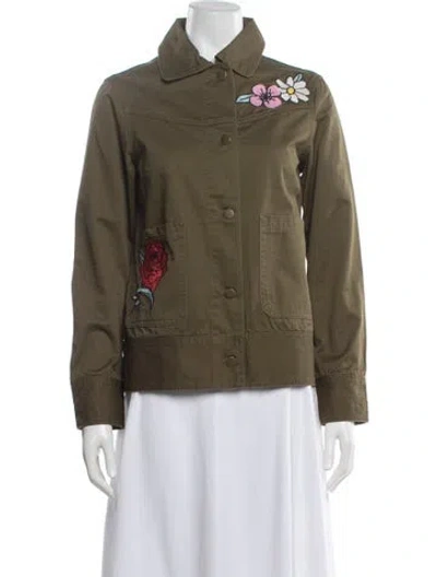 Pre-owned Rachel Antonoff Floral Print Jacket In Green