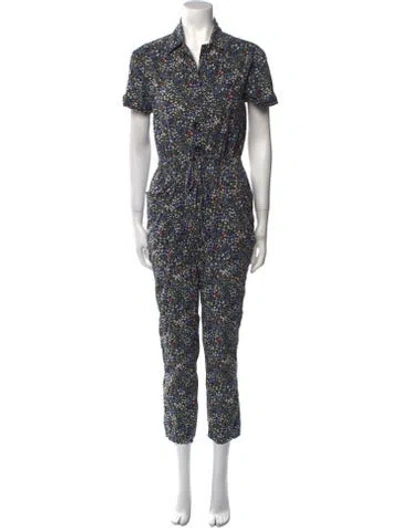 Pre-owned Rachel Antonoff Floral Print Jumpsuit In Black