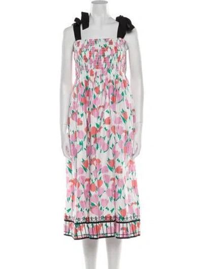 Pre-owned Rachel Antonoff Floral Print Long Dress In Pink