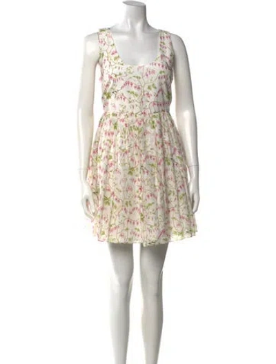 Pre-owned Rachel Antonoff Floral Print Mini Dress In Neutrals