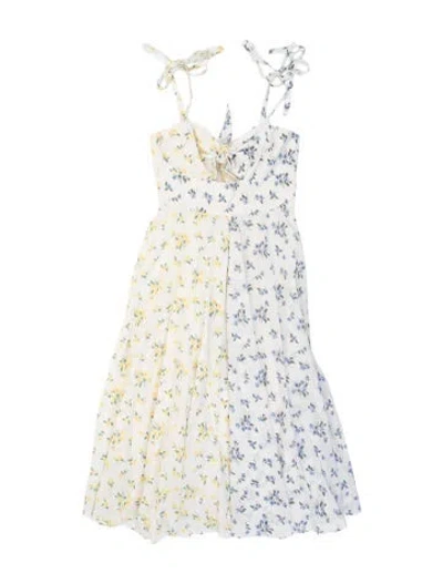 Pre-owned Rachel Antonoff Floral Print Mini Dress In Neutrals