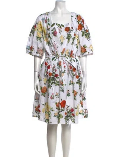 Pre-owned Rachel Antonoff Floral Print Mini Dress In White