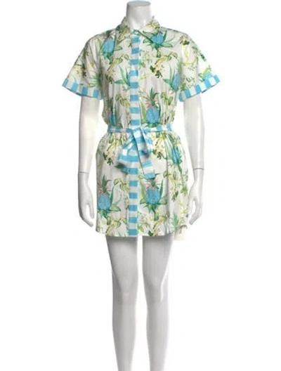 Pre-owned Rachel Antonoff Floral Print Mini Dress In White