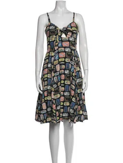 Pre-owned Rachel Antonoff Graphic Print Knee-length Dress In White