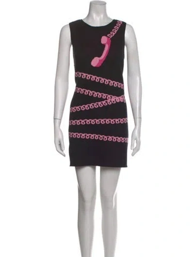 Pre-owned Rachel Antonoff Graphic Print Mini Dress In Black