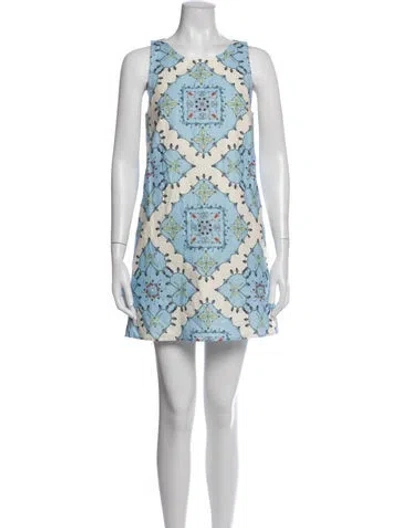 Pre-owned Rachel Antonoff Graphic Print Mini Dress In Blue