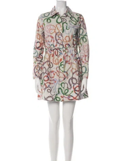 Pre-owned Rachel Antonoff Graphic Print Mini Dress In Green