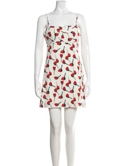 Pre-owned Rachel Antonoff Graphic Print Mini Dress In Neutral