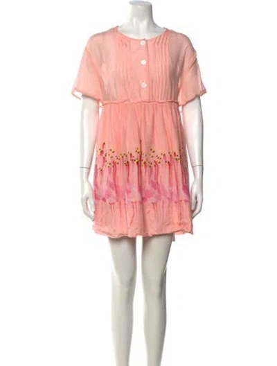 Pre-owned Rachel Antonoff Graphic Print Mini Dress In Pink