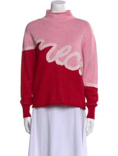 Pre-owned Rachel Antonoff Graphic Print Mock Neck Sweater In Multi