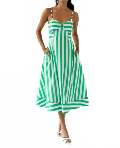 Rachel Antonoff Harper Dress In Green Painted In Multi