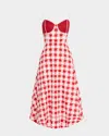 Rachel Antonoff Harper Gingham A-line Midi Dress In Pink