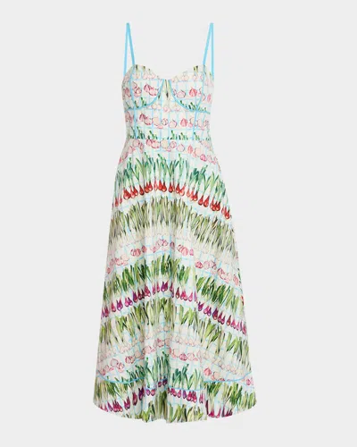 RACHEL ANTONOFF HARPER RADISH A-LINE MIDI DRESS