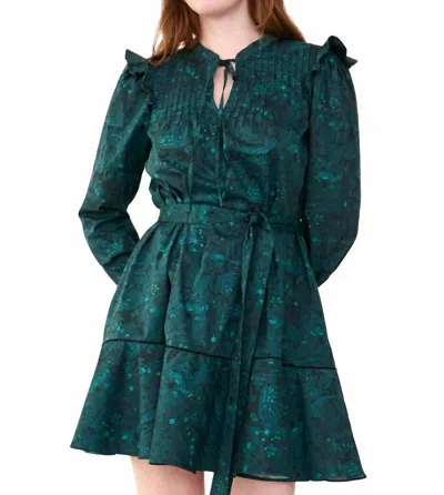 Rachel Antonoff Laura Mini Dress In Casino Toile In Green