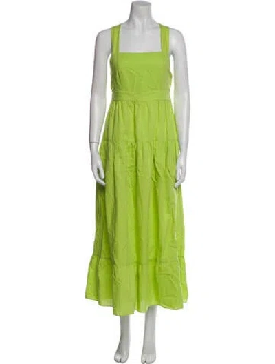 Pre-owned Rachel Antonoff Linen Long Dress In Green