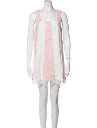 Pre-owned Rachel Antonoff Linen Mini Dress In Pink