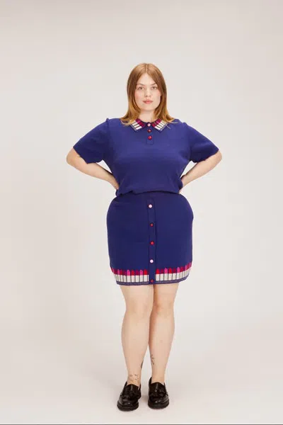 Rachel Antonoff Lipstick Knit Skirt In Blue