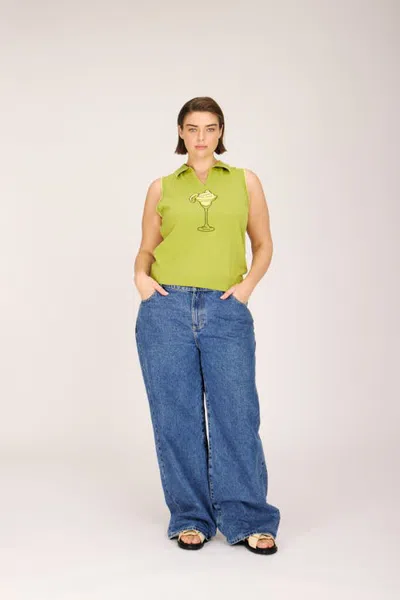 Rachel Antonoff Margarita Polo In Green