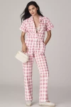 Rachel Antonoff Matthew Short-sleeve Jumpsuit In Pink