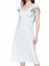 Rachel Antonoff Mia Floral Flutter-sleeve Midi Dress In Blue