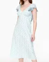 Rachel Antonoff Mia Floral Flutter-sleeve Midi Dress In Blue