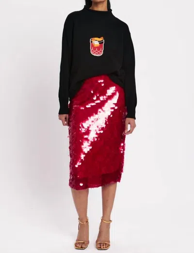 Rachel Antonoff Negroni Cocktail Mockneck Sweater In Black