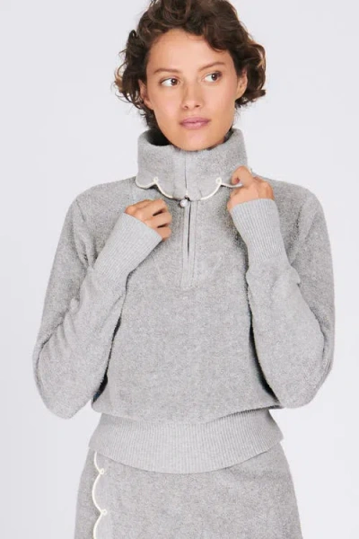 Rachel Antonoff Nico Half-zip In Gray