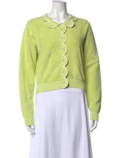 Pre-owned Rachel Antonoff Open Front Sweater In Green