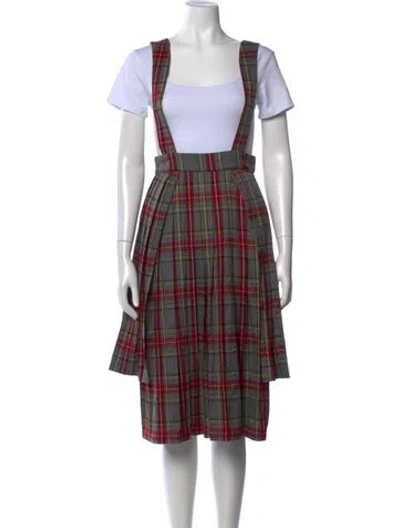 Pre-owned Rachel Antonoff Plaid Print Knee-length Dress In Multi