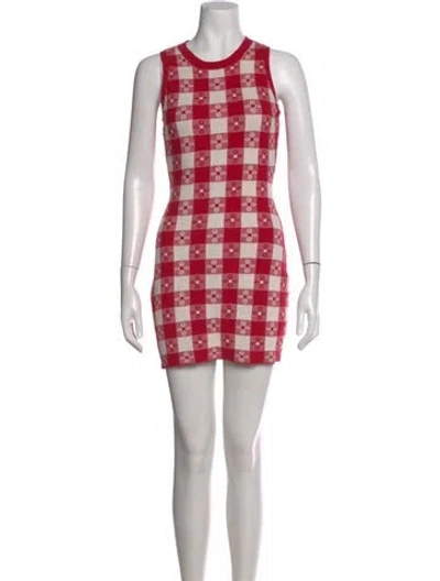 Pre-owned Rachel Antonoff Plaid Print Mini Dress In Pink