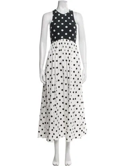 Pre-owned Rachel Antonoff Polka Dot Print Long Dress In White