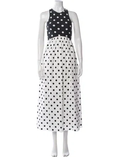 Pre-owned Rachel Antonoff Polka Dot Print Long Dress In White